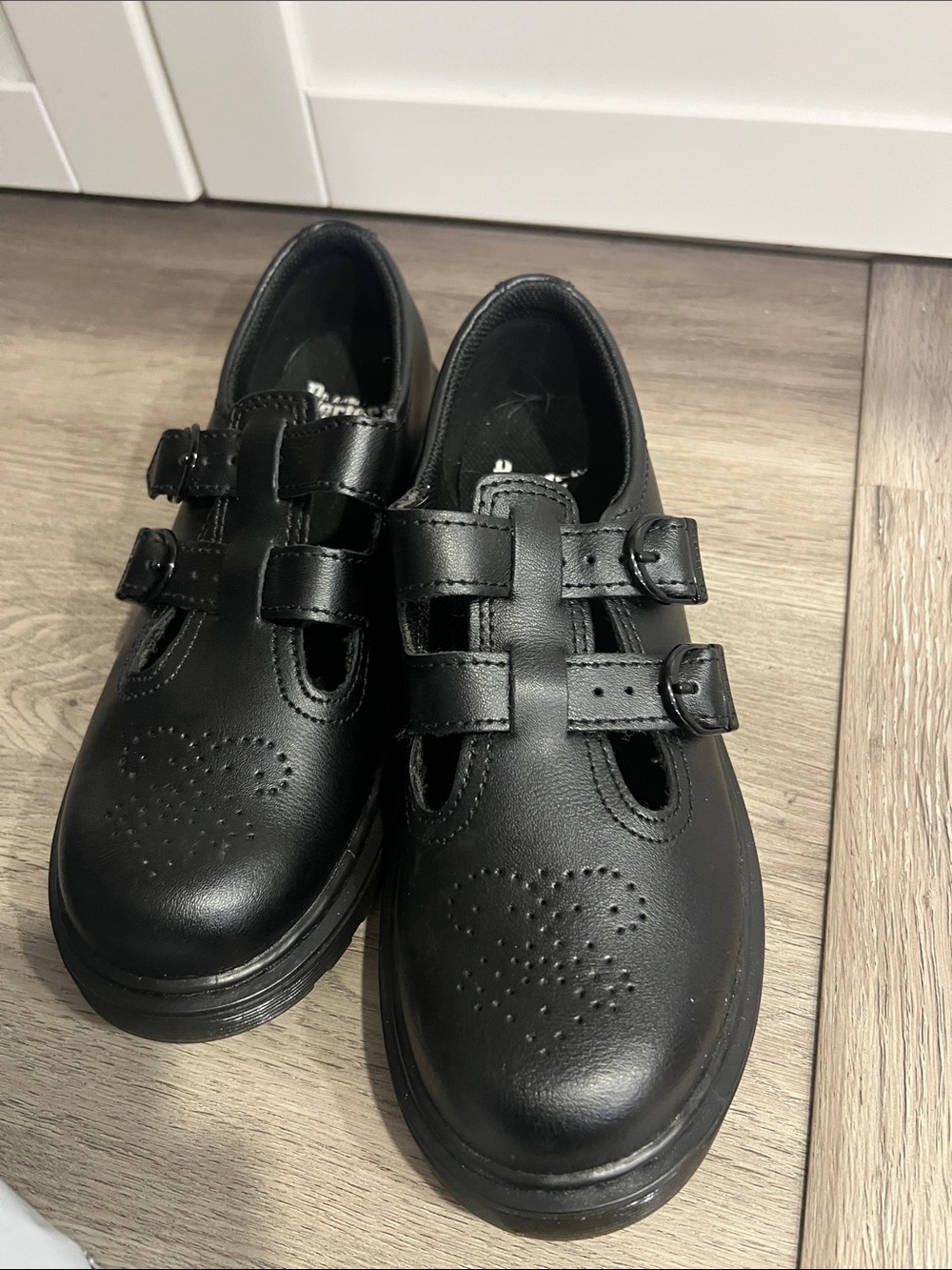 Dr. Martens Kids Black Double-Strap Mary Jane Shoes